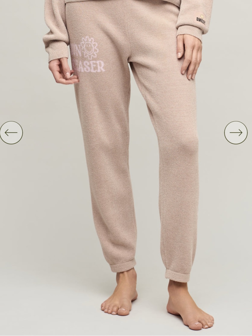 NWT Barefoot Dreams $188 Smiley Ultra Lite Lounge Jogger Size Small Sun Chaser
